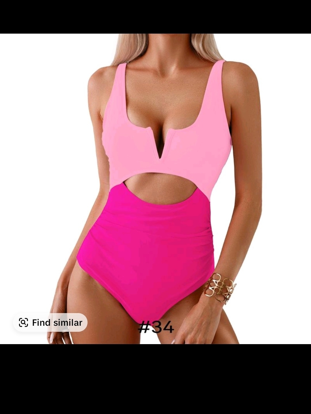 APRILAKE Pink Cutout One-Piece Swimsuit - Two-Tone Pink
